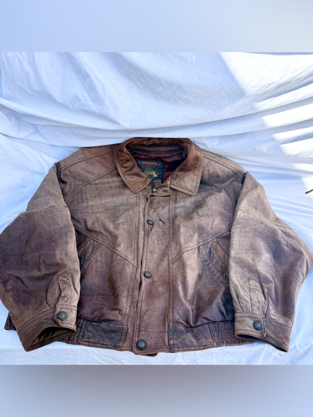 Vintage Leather Bomber Jacket Wilsons Leather Adventure Bound Men’s XL